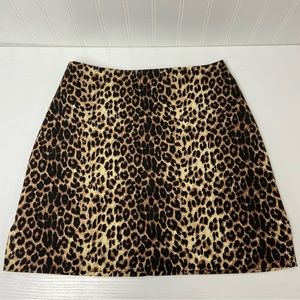 Leopard Print A-Line Skirt - Brown/Black